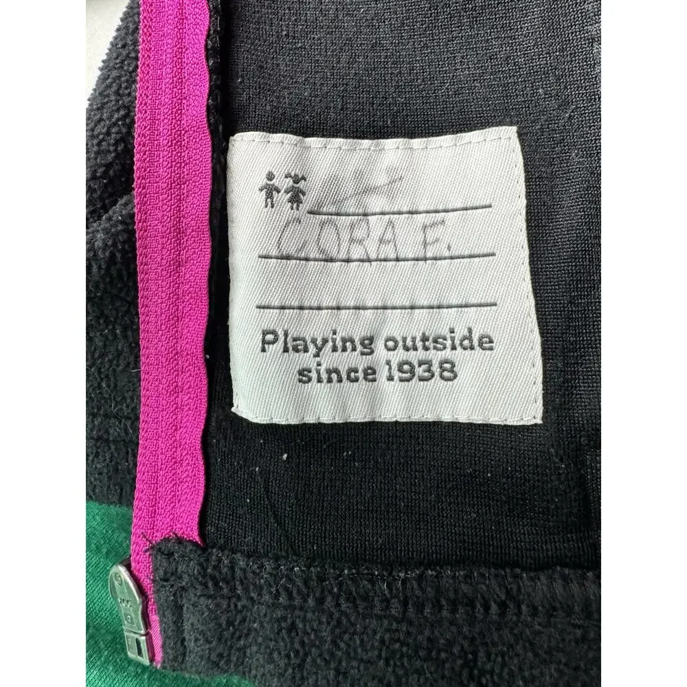 Columbia Girls Youth Black Fleece Pink Zip Jacket Lightweight Layer Size XXS 4/5